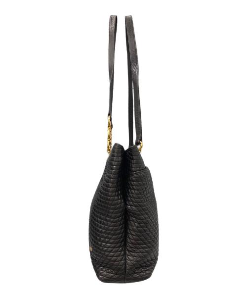 BALLY（バリー）BALLY (バリー) タッセル付きチェーントートバッグ　キルティングレザー ブラックの古着・服飾アイテム