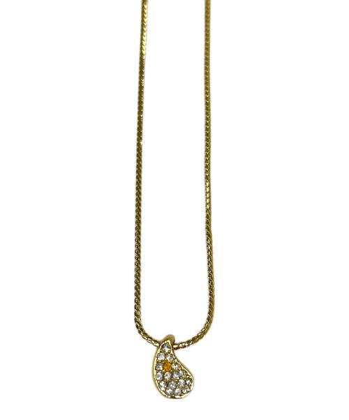 CHR.DIOR（クリスチャン・ディオール）CHR.DIOR (クリスチャン・ディオール) ティアドロップネックレス ゴールドカラーの古着・服飾アイテム