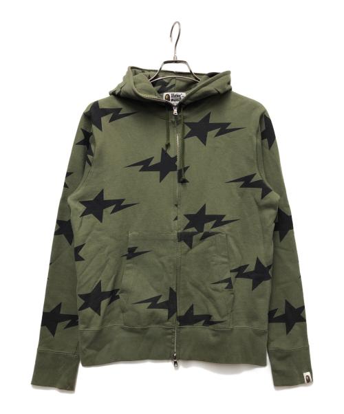 A BATHING APE（ア ベイシング エイプ）A BATHING APE (ア ベイシング エイプ) ジップパーカー ブラウン サイズ:Lの古着・服飾アイテム