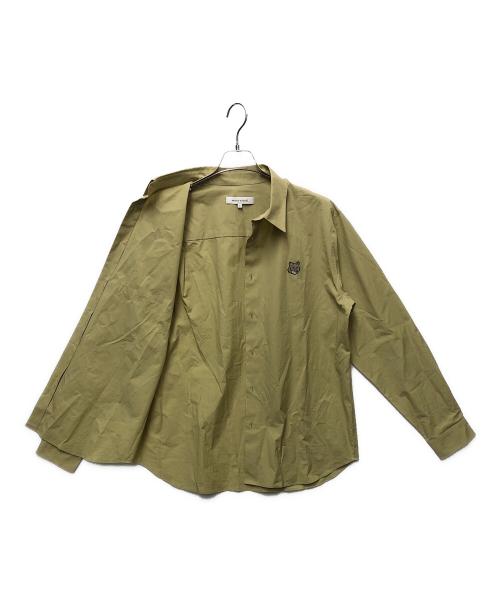 maison kitsune（メゾンキツネ）maison kitsune (メゾンキツネ) ボールドフォックスヘッドリラックスド シャツ ベージュ サイズ:Mの古着・服飾アイテム