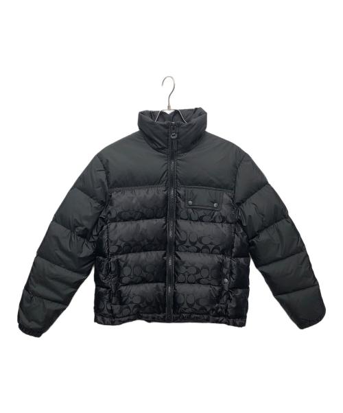 COACH（コーチ）COACH (コーチ) シグネチャー フーデッド パッファー ジャケット ブラック サイズ:Sの古着・服飾アイテム