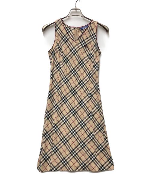 BURBERRY BLUE LABEL（バーバリー ブルー レーベル）BURBERRY BLUE LABEL (バーバリーロンドンブルーレーベル) ノースリーブ・キャミソールワンピース ベージュ サイズ:Mの古着・服飾アイテム