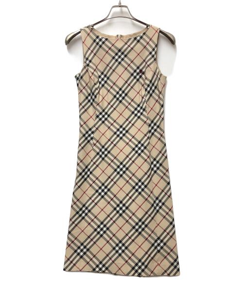BURBERRY BLUE LABEL（バーバリー ブルー レーベル）BURBERRY BLUE LABEL (バーバリーロンドンブルーレーベル) ノースリーブ・キャミソールワンピース ベージュ サイズ:Mの古着・服飾アイテム