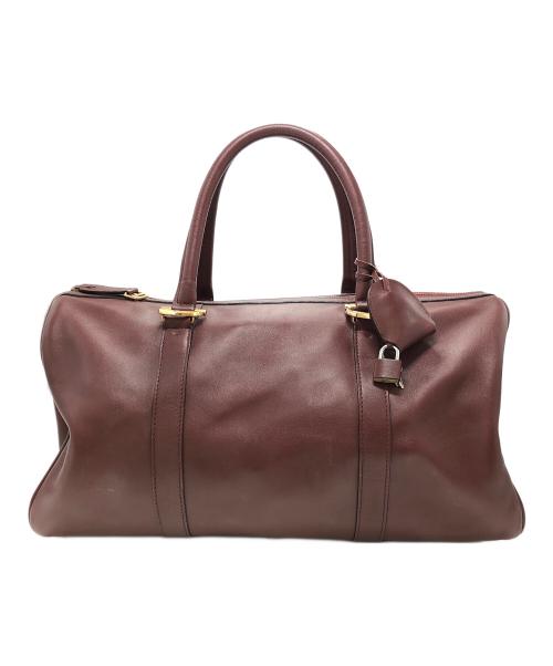 Cartier（カルティエ）Cartier (カルティエ) マストライン　ボストンバッグ エンジの古着・服飾アイテム