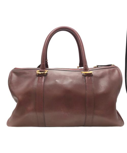 Cartier（カルティエ）Cartier (カルティエ) マストライン　ボストンバッグ エンジの古着・服飾アイテム