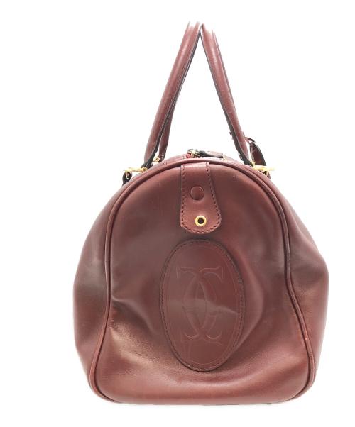 Cartier（カルティエ）Cartier (カルティエ) マストライン　ボストンバッグ エンジの古着・服飾アイテム