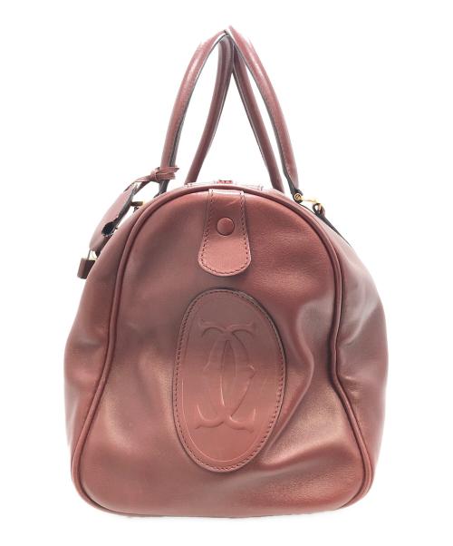 Cartier（カルティエ）Cartier (カルティエ) マストライン　ボストンバッグ エンジの古着・服飾アイテム