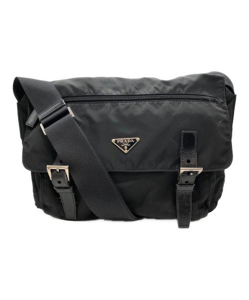 PRADA（プラダ）PRADA (プラダ) ナイロンメッセンジャーバッグ ブラックの古着・服飾アイテム