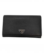 PRADAプラダ）の古着「サフィアーノ2つ折り財布」｜ブラック