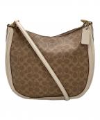 COACHコーチ）の古着「サットンホーボーシグネチャー　ショルダーバッグ」｜ブラウン