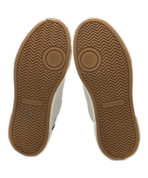TORY BURCH（トリーバーチ）TORY BURCH (トリーバーチ) ローカットスニーカー ホワイト×グリーン サイズ:US7.5の古着・服飾アイテム