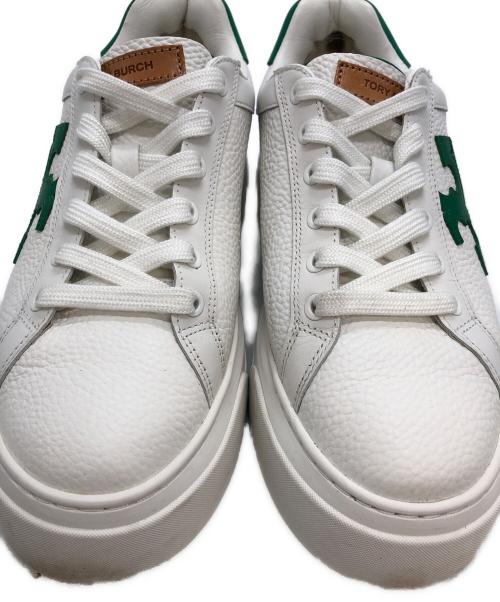 TORY BURCH（トリーバーチ）TORY BURCH (トリーバーチ) ローカットスニーカー ホワイト×グリーン サイズ:US7.5の古着・服飾アイテム