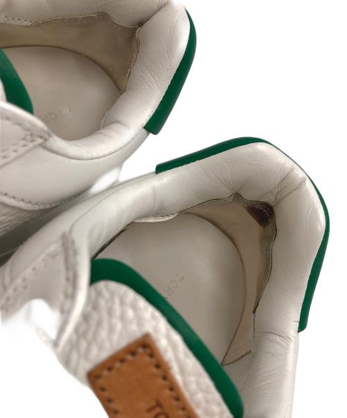 TORY BURCH（トリーバーチ）TORY BURCH (トリーバーチ) ローカットスニーカー ホワイト×グリーン サイズ:US7.5の古着・服飾アイテム