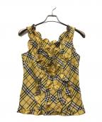 BURBERRY BLUE LABELバーバリーロンドンブルーレーベル）の古着「ノースリーブシャツ」｜イエロー×ブラック