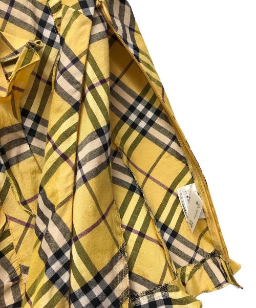 BURBERRY BLUE LABEL（バーバリー ブルー レーベル）BURBERRY BLUE LABEL (バーバリーロンドンブルーレーベル) ノースリーブシャツ イエロー×ブラック サイズ:Mの古着・服飾アイテム