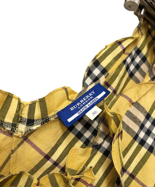 BURBERRY BLUE LABEL（バーバリー ブルー レーベル）BURBERRY BLUE LABEL (バーバリーロンドンブルーレーベル) ノースリーブシャツ イエロー×ブラック サイズ:Mの古着・服飾アイテム