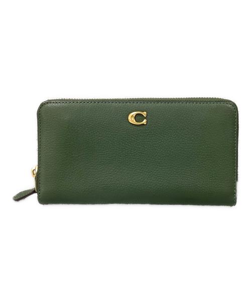 COACH（コーチ）COACH (コーチ) エッセンシャルスリムアコーディオンジップウォレット　ラウンドファスナー長財布 グリーンの古着・服飾アイテム