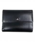 Vivienne Westwoodヴィヴィアンウエストウッド）の古着「シンプルタイニー　3つ折り財布」｜ブラック×レッド