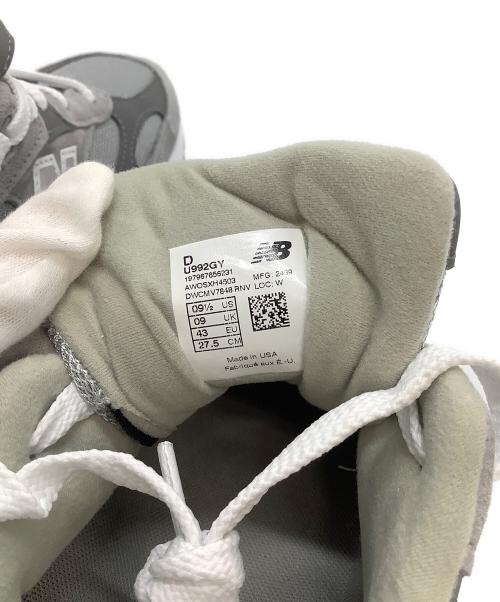 NEW BALANCE（ニューバランス）NEW BALANCE (ニューバランス) 992　 グレー×ホワイト サイズ:27.5ｃｍの古着・服飾アイテム
