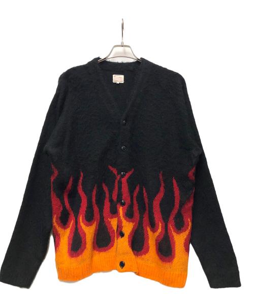 PENNEYS（ペニーズ）penneys (ペニーズ) ニットカーディガン ブラック×レッド サイズ:Lの古着・服飾アイテム