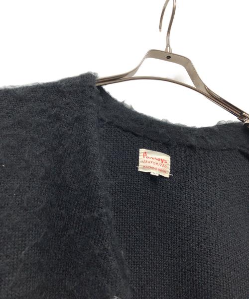 PENNEYS（ペニーズ）penneys (ペニーズ) ニットカーディガン ブラック×レッド サイズ:Lの古着・服飾アイテム
