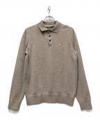 maison kitsuneメゾンキツネ）の古着「ニットポロシャツ」｜ベージュ