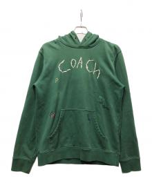 COACH（コーチ）の古着「Diary Script Hoodie」｜グリーン