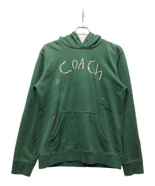 COACH（コーチ）COACH (コーチ) Diary Script Hoodie グリーン サイズ:Mの古着・服飾アイテム