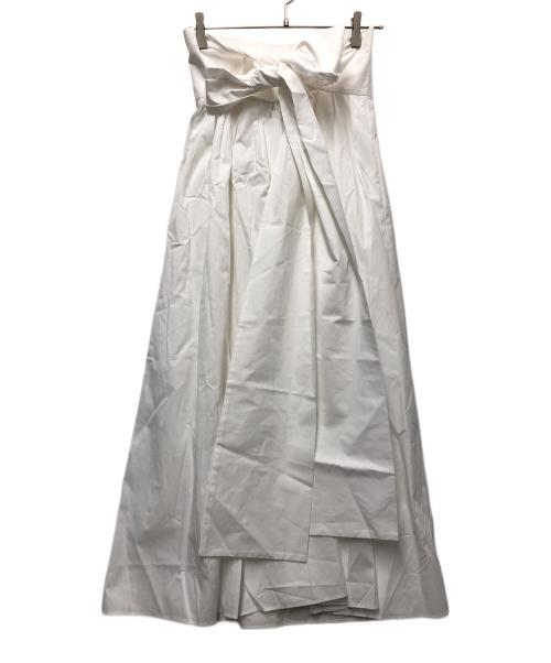 ELIN（エリン）ELIN (エリン) Broad waist bow sk ホワイト サイズ:Mの古着・服飾アイテム