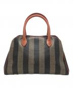 FENDIフェンディ）の古着「ミニボストンバッグ」｜ブラウン×ベージュ