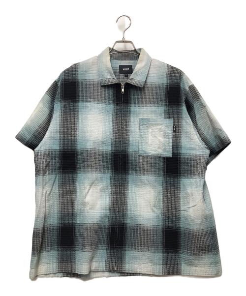 HUF（ハフ）HUF (ハフ) 半袖シャツ ブルー×ブラック サイズ:Lの古着・服飾アイテム