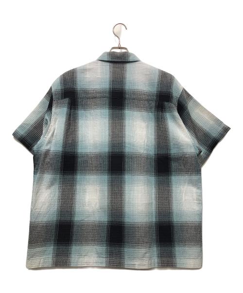 HUF（ハフ）HUF (ハフ) 半袖シャツ ブルー×ブラック サイズ:Lの古着・服飾アイテム