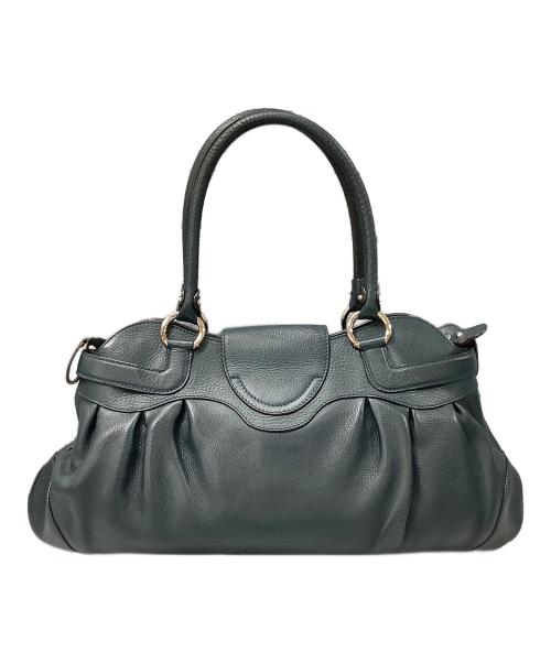 Salvatore Ferragamo（サルヴァトーレ フェラガモ）Salvatore Ferragamo (サルヴァトーレ フェラガモ) ガンチーニマリッサ　ハンドバッグ ダークグリーンの古着・服飾アイテム