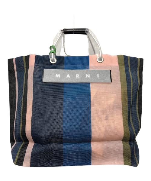 MARNI（マルニ）MARNI (マルニ) マルニマーケットトートバッグ ネイビー×ピンクの古着・服飾アイテム