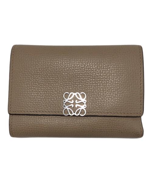 LOEWE（ロエベ）LOEWE (ロエベ) バーティカルウォレット　3つ折り財布 ベージュの古着・服飾アイテム