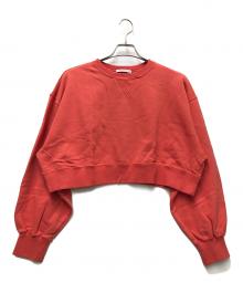 BEAUTY&YOUTH（ビューティーアンドユース）の古着「ショートワイド裏毛スウェットプルオーバー」｜レッド