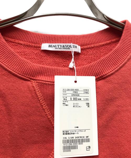 BEAUTY&YOUTH（ビューティーアンドユース）BEAUTY&YOUTH (ビューティーアンドユース) ショートワイド裏毛スウェットプルオーバー レッド サイズ:FREEの古着・服飾アイテム