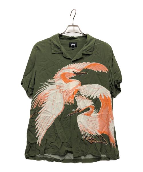 stussy（ステューシー）stussy (ステューシー) 半袖シャツ グリーン サイズ:Lの古着・服飾アイテム