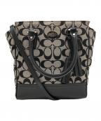 COACHコーチ）の古着「COACH （コーチ） シグネチャー 2WAYバッグ」｜ベージュ×ブラック