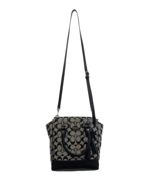 COACH（コーチ）COACH (コーチ) COACH （コーチ） シグネチャー 2WAYバッグ ベージュ×ブラックの古着・服飾アイテム