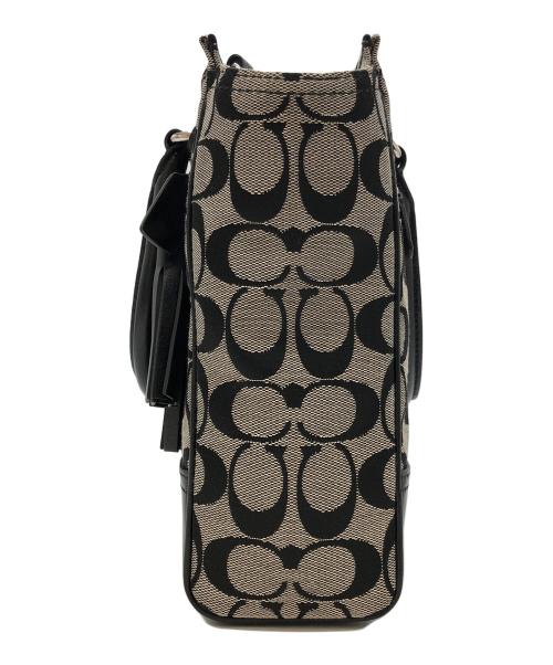 COACH（コーチ）COACH (コーチ) COACH （コーチ） シグネチャー 2WAYバッグ ベージュ×ブラックの古着・服飾アイテム