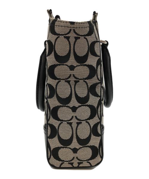 COACH（コーチ）COACH (コーチ) COACH （コーチ） シグネチャー 2WAYバッグ ベージュ×ブラックの古着・服飾アイテム