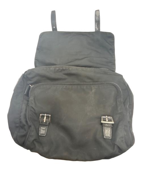 PRADA（プラダ）PRADA (プラダ) ナイロンメッセンジャーバッグ ブラックの古着・服飾アイテム