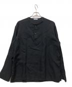 ORCIVALオーシバル）の古着「ヘンリーネックプルーバーシャツ」｜ブラック