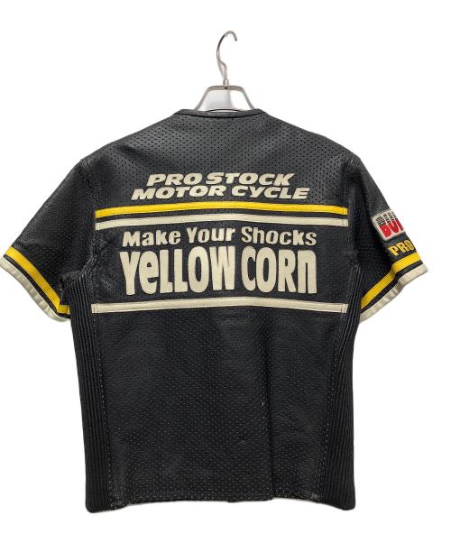 YELLO CORN（イエローコーン）YELLO CORN (イエローコーン) レザージャケット ブラック×イエロー サイズ:XLの古着・服飾アイテム