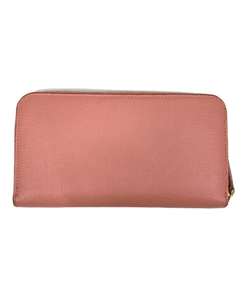 FENDI（フェンディ）FENDI (フェンディ) ラウンドファスナー長財布 ピンクの古着・服飾アイテム