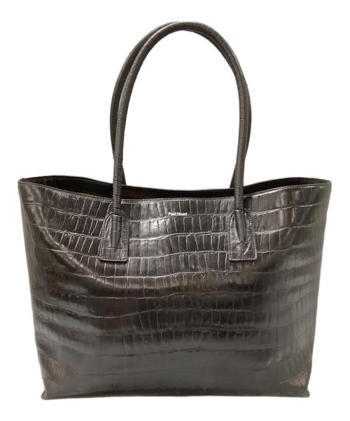 Paul Stuart（ポールスチュアート）Paul Stuart (ポールスチュアート) クロコ型押し トートバッグ ブラックの古着・服飾アイテム