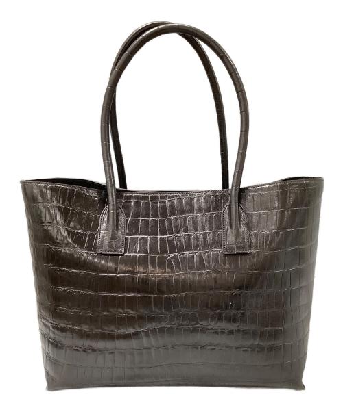 Paul Stuart（ポールスチュアート）Paul Stuart (ポールスチュアート) クロコ型押し トートバッグ ブラックの古着・服飾アイテム
