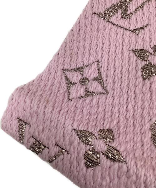 LOUIS VUITTON（ルイ ヴィトン）LOUIS VUITTON (ルイ ヴィトン) エシャルプ・ロゴマニア シャイン　マフラー ピンクの古着・服飾アイテム