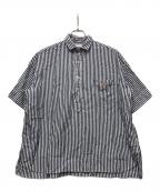 DANTONダントン）の古着「半袖シャツ」｜ブルー×ホワイト